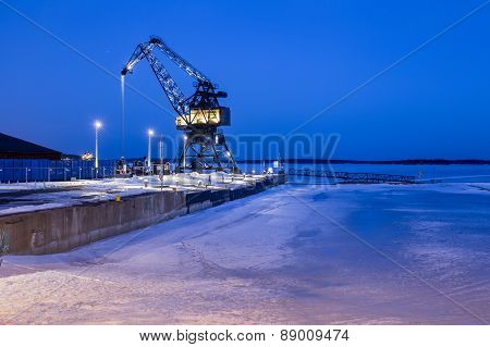 Crane in Lulea South harbour