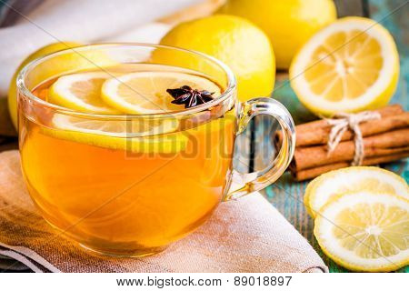 Cup Of Tea With Lemon And Anise