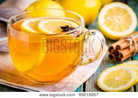 Cup Of Tea With Lemon And Anise