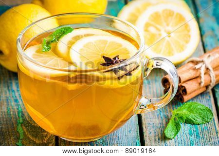 Cup Of Tea With Lemon And Anise