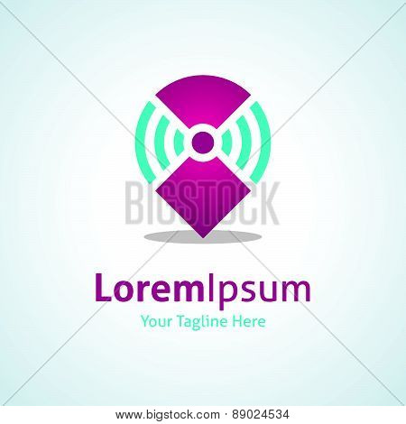 Pin point location banner advertising add vector logo icon