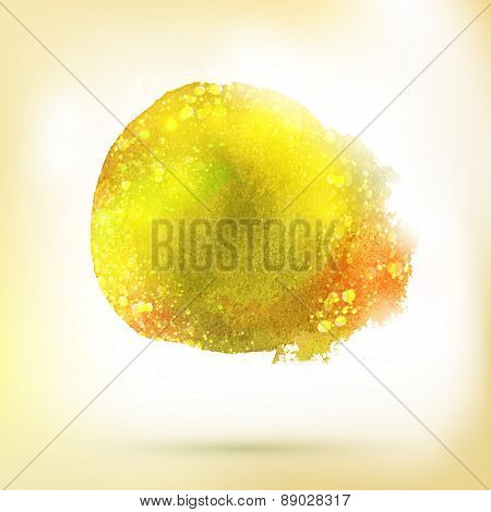 Abstract Curve Form Sunny Colors Watercolor Spalsh