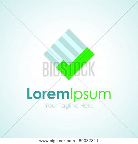 Green tick good follow through concept elements icon logo