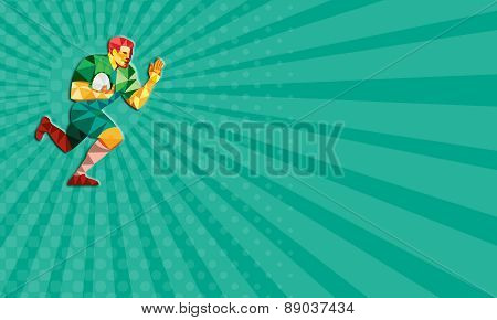 Business Card Rugby Player Fend Off Low Polygon