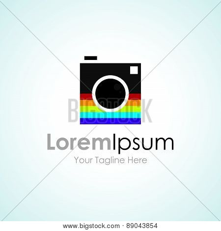 Colorful photography camera elements icon logo