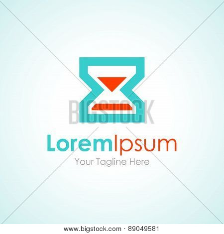 Sand clock time half full simple business icon logo