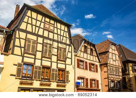 Traditional Timbered Houses In Ribeauville - Alsace, France