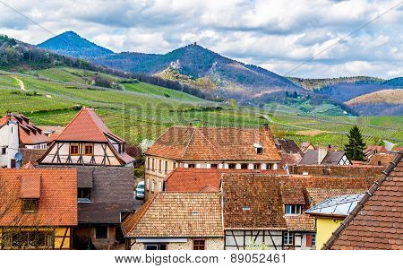 View Of The Vosges Mountains From Hunawihr - Alsace, France