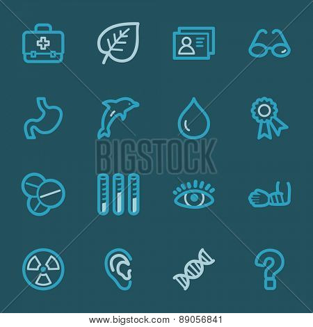 Medicine web icons set