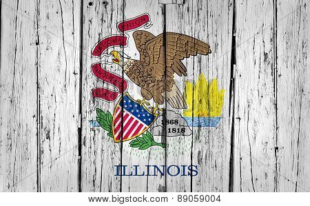 Illinois State Flag Grunge Background