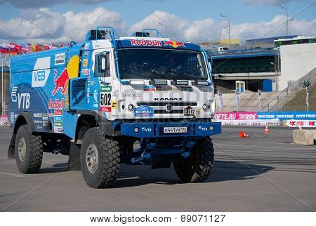 Russian truck rally Kamaz rides team 