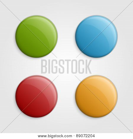 Colorful Buttons Design Elements. Vector Illustration.