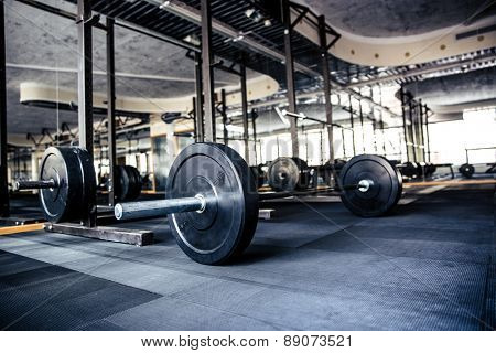 Closeup image of a gym interior with equipment