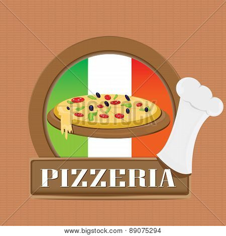 Pizza Label or Poster - Design Template.