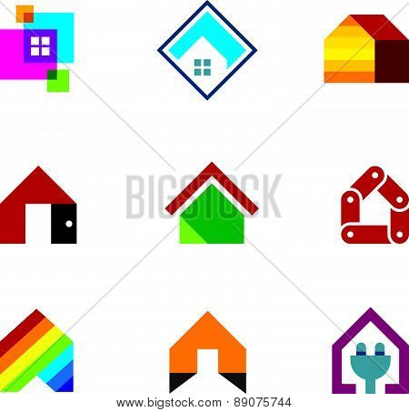 Design safe home real estate interior construction logo icon