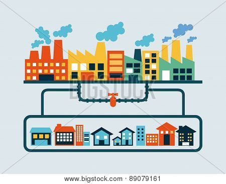 industry design over blue background vector illustration