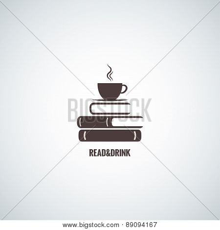coffee and books design background