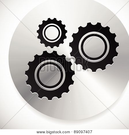 Gears, Cogwheels Icon, Graphics For Maintenance, Repair, Manufacturing And Development Concepts.