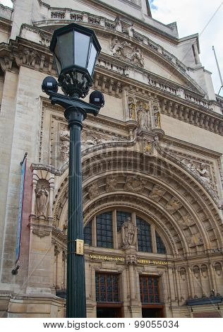 LONDON, UK - AUGUST 24, 2014:  Victoria and Albert Museum main entrance. V&A Museum is the world's l