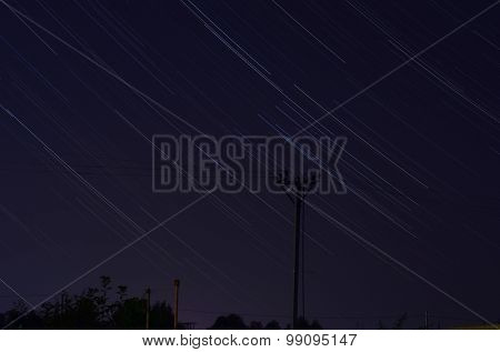 Star trails at night, Near Kiev,Ukrane