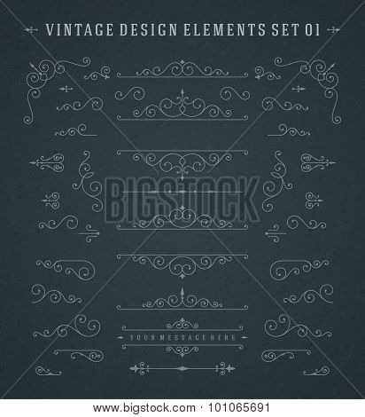 Vintage Vector Swirls Ornaments Decorations Design Elements