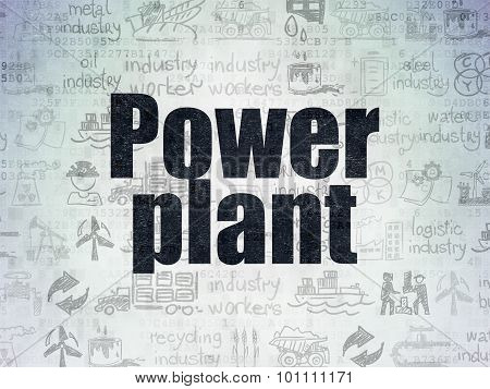 Manufacuring concept: Power Plant on Digital Paper background