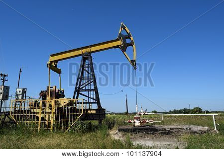 The Pumping Unit As The Oil Pump Installed On A Well