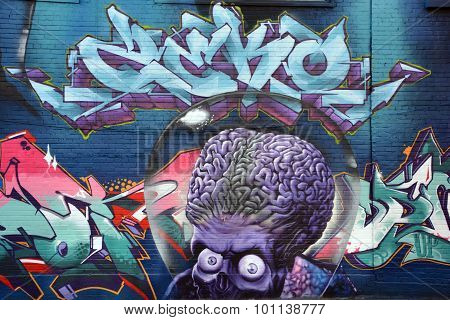 Street art Mars attack