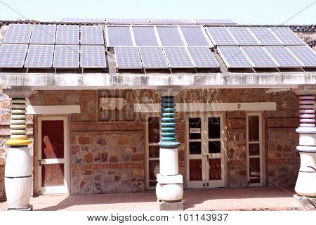 A solar hut with solar panel