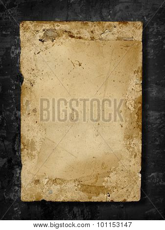 Old Paper On Grungy  Wall