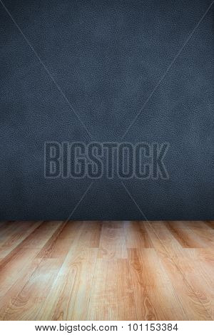 Leather Textured Wall And Wooden Floor