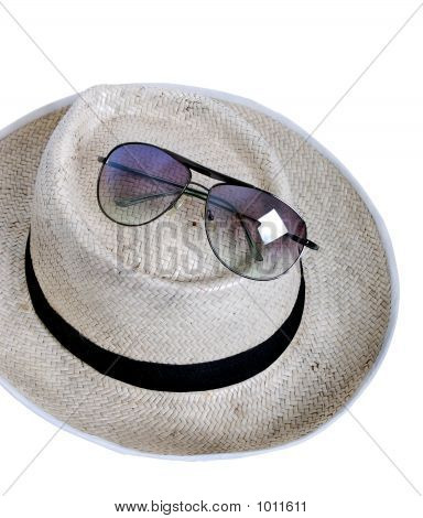Strohhut und Sonnenbrille