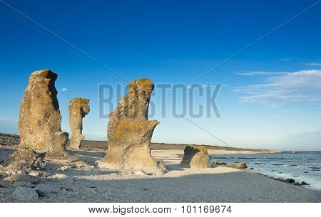 Raukar - Lime Stone Rocks On Fårö, Sweden