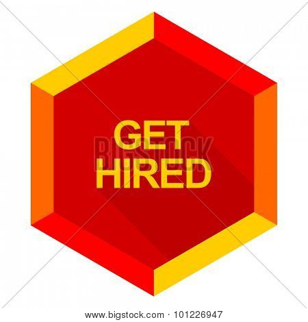 get hired flat design modern icon with long shadow for web and mobile app 
