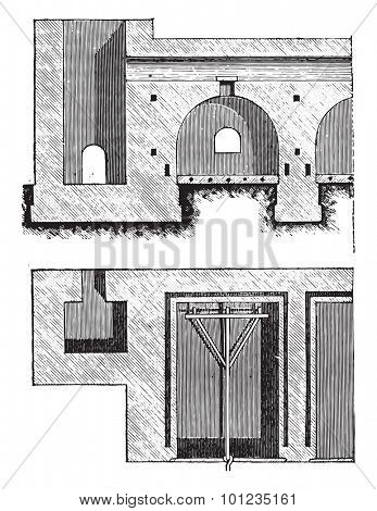 Furnace Gibson, vintage engraved illustration. Industrial encyclopedia E.-O. Lami - 1875.