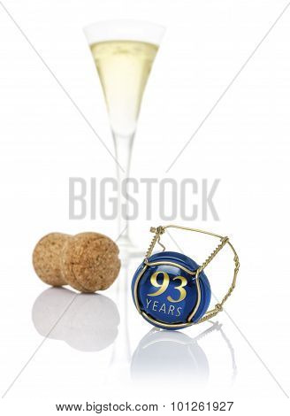 Champagne Cap With The Inscription 93 Years