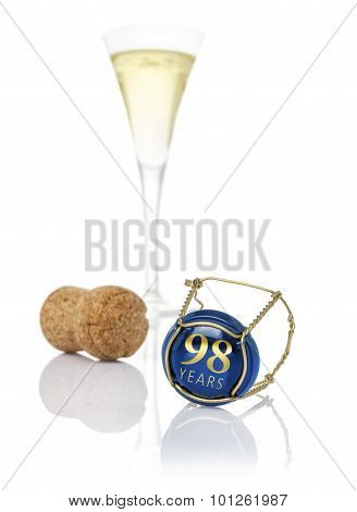Champagne Cap With The Inscription 98 Years
