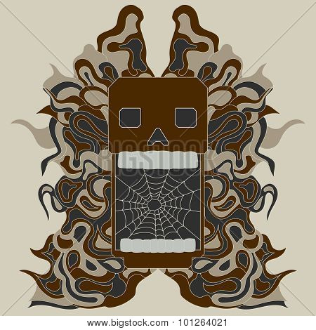 zentangle style skull vector
