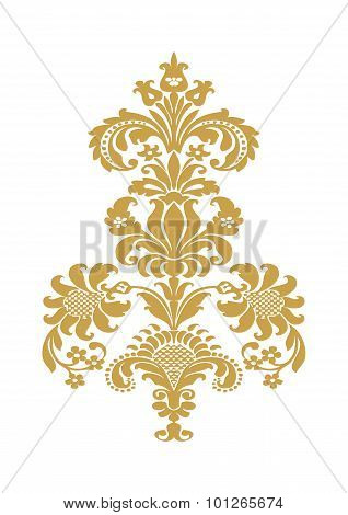 Vector Abstract Flower Gold Element Design Isolated