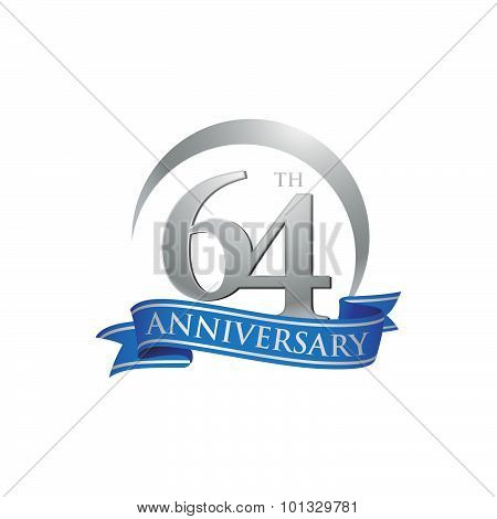 64th anniversary ring logo blue ribbon