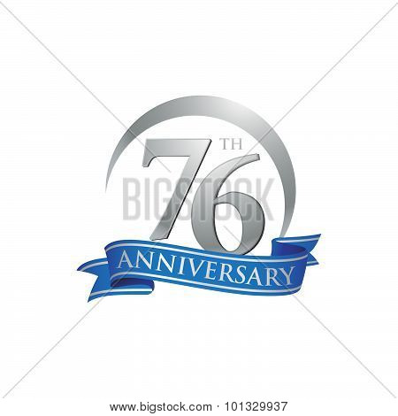 76th anniversary ring logo blue ribbon