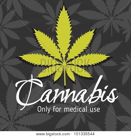 Marijuana - cannabis. For medical use. Vector set.