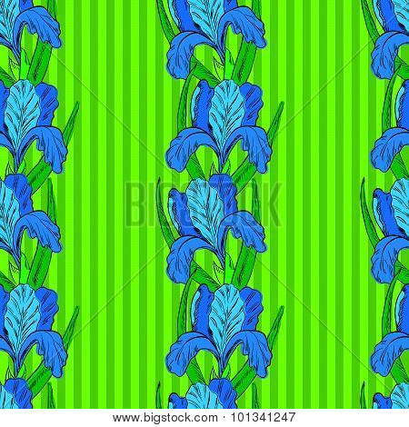 Seamless Pattern With Hand Painted Sketch Flowers