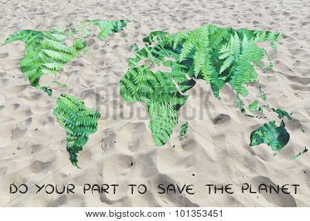 Do Your Part Against Desertification: World With Sand Instead Of Oceans