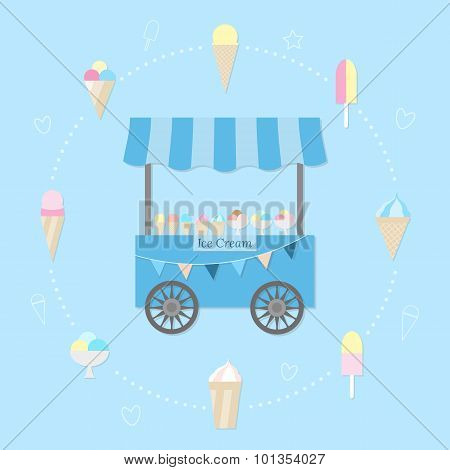 Cart With Ice Cream.