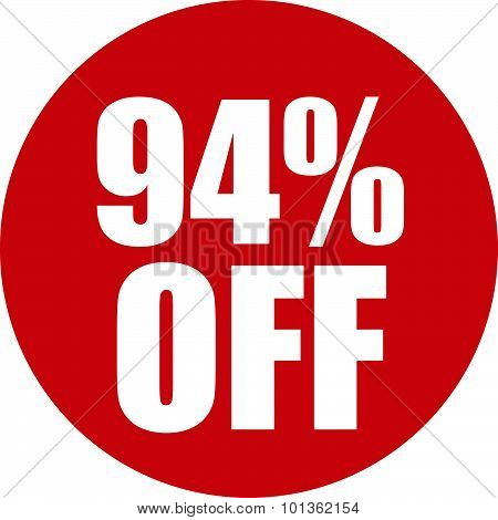 94 Percent Off Icon