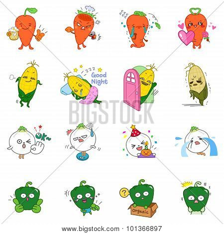 Vegetable Vector Emoticons