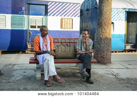 Passengers Waiting For Trains In India