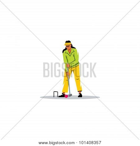Croquet Game sign. Vector Illustration. Design template Isolated on a white background