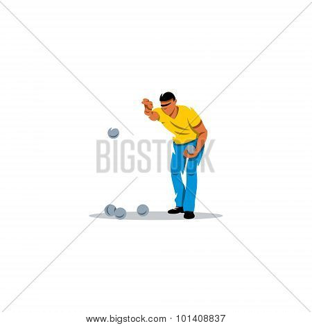 Petanque Game Sign. Vector Illustration.